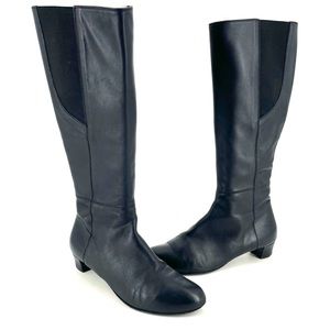 AGL Attilio Giusti Leombruni Black Leather Knee High Boots